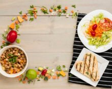 A variety of organized containers showing healthy meal plans for weight loss.