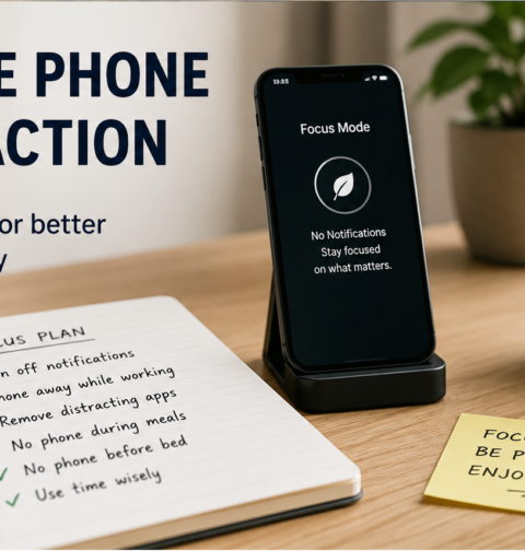 Phone distraction tips for better focus, phone-free moments, and a peaceful daily routine