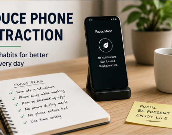 Phone distraction tips for better focus, phone-free moments, and a peaceful daily routine